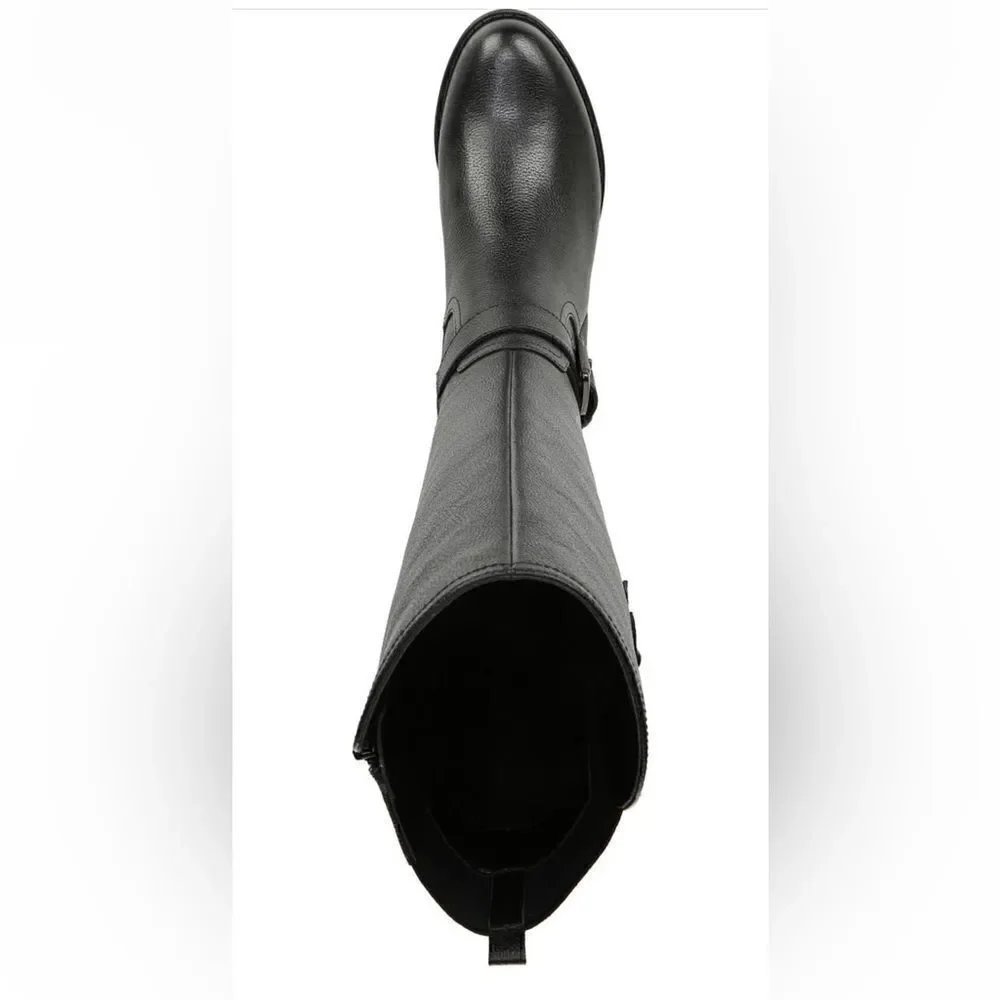 Naturalizer Women’s Jackie leather tall riding wide calf black boot size 5, NIB